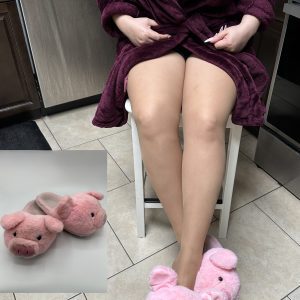 Worn Pink Pig Slippers